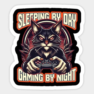 Sleeping by day, Gaming by Night Sticker